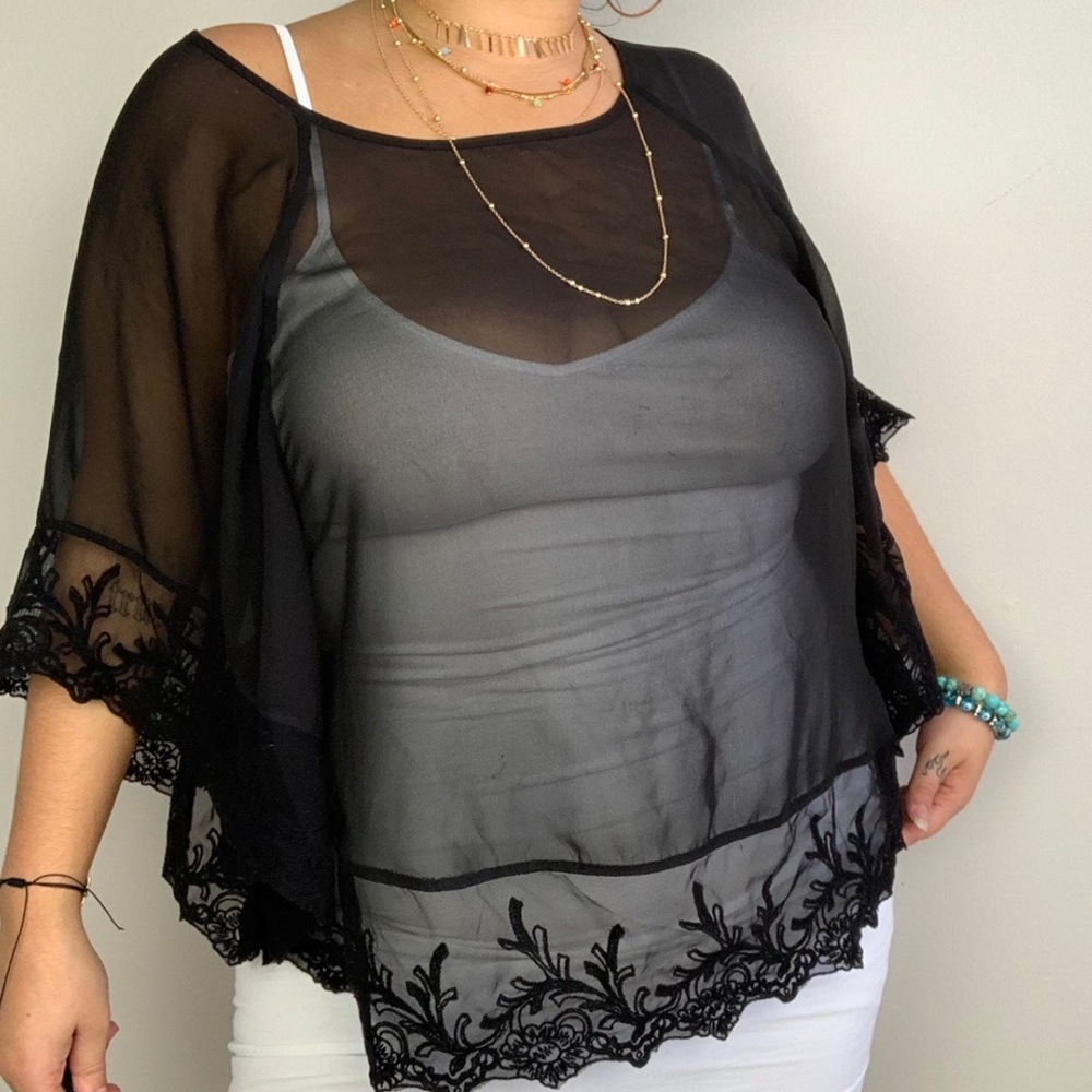 Sheer lace cover-up